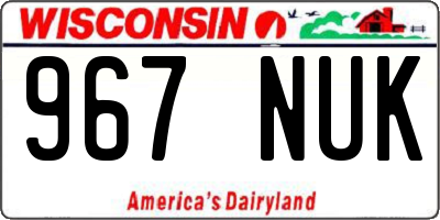 WI license plate 967NUK