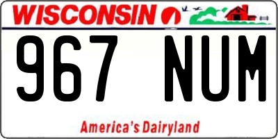 WI license plate 967NUM