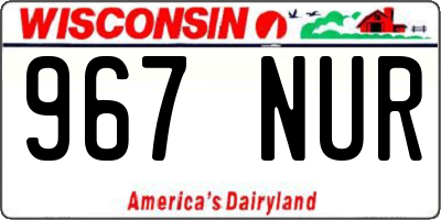 WI license plate 967NUR