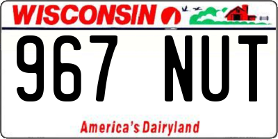 WI license plate 967NUT
