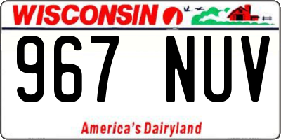 WI license plate 967NUV