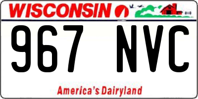 WI license plate 967NVC