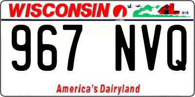 WI license plate 967NVQ