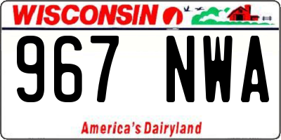 WI license plate 967NWA