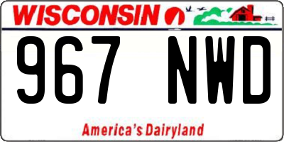 WI license plate 967NWD