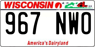 WI license plate 967NWO