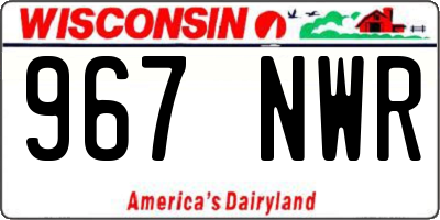 WI license plate 967NWR