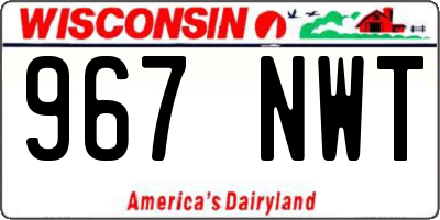 WI license plate 967NWT