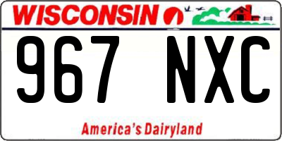 WI license plate 967NXC