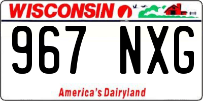 WI license plate 967NXG