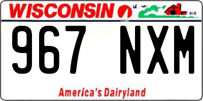 WI license plate 967NXM