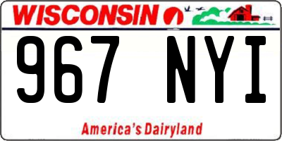 WI license plate 967NYI