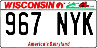 WI license plate 967NYK
