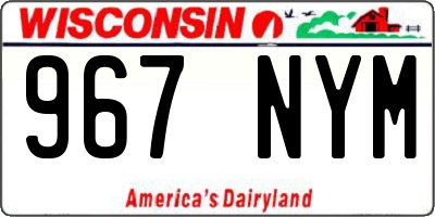 WI license plate 967NYM