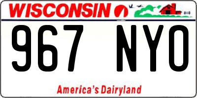 WI license plate 967NYO