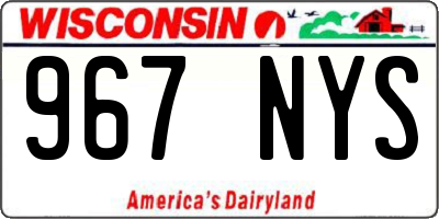 WI license plate 967NYS