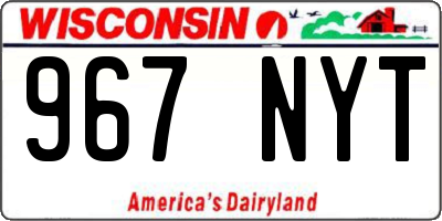 WI license plate 967NYT
