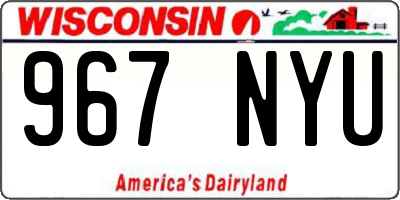 WI license plate 967NYU