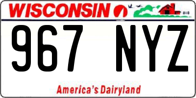 WI license plate 967NYZ