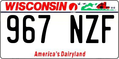 WI license plate 967NZF