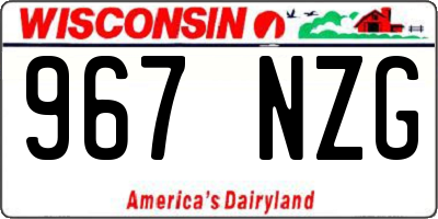 WI license plate 967NZG