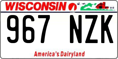 WI license plate 967NZK