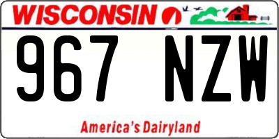WI license plate 967NZW