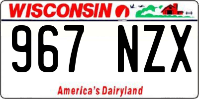 WI license plate 967NZX