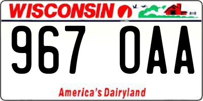 WI license plate 967OAA