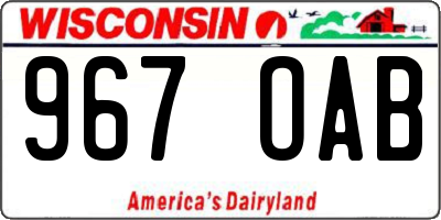 WI license plate 967OAB