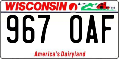 WI license plate 967OAF