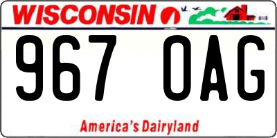 WI license plate 967OAG