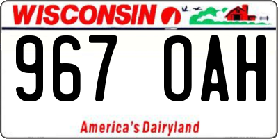 WI license plate 967OAH