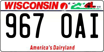 WI license plate 967OAI