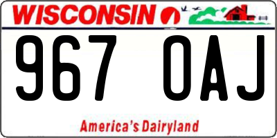 WI license plate 967OAJ