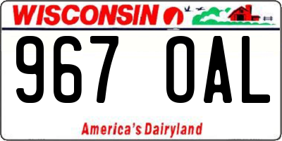 WI license plate 967OAL