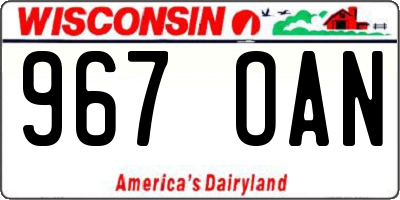 WI license plate 967OAN