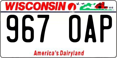 WI license plate 967OAP