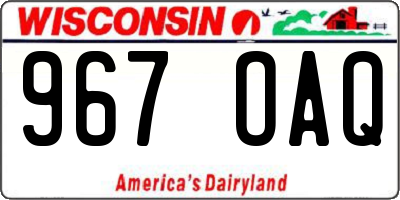 WI license plate 967OAQ