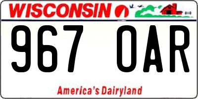 WI license plate 967OAR