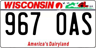 WI license plate 967OAS