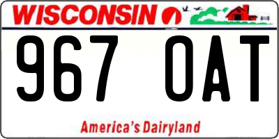 WI license plate 967OAT