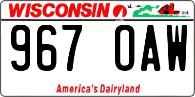 WI license plate 967OAW
