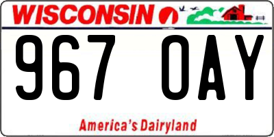 WI license plate 967OAY