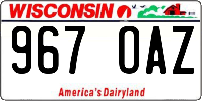 WI license plate 967OAZ