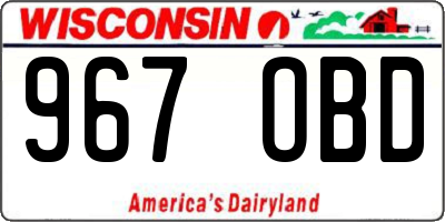 WI license plate 967OBD