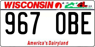 WI license plate 967OBE