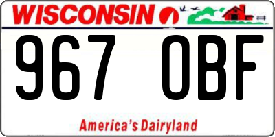 WI license plate 967OBF