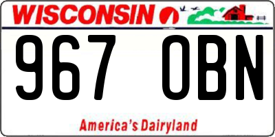 WI license plate 967OBN