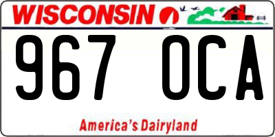 WI license plate 967OCA